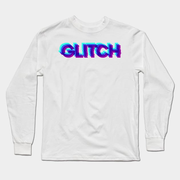 Glitch Schrift Long Sleeve T-Shirt by NEWdraft FABRICS